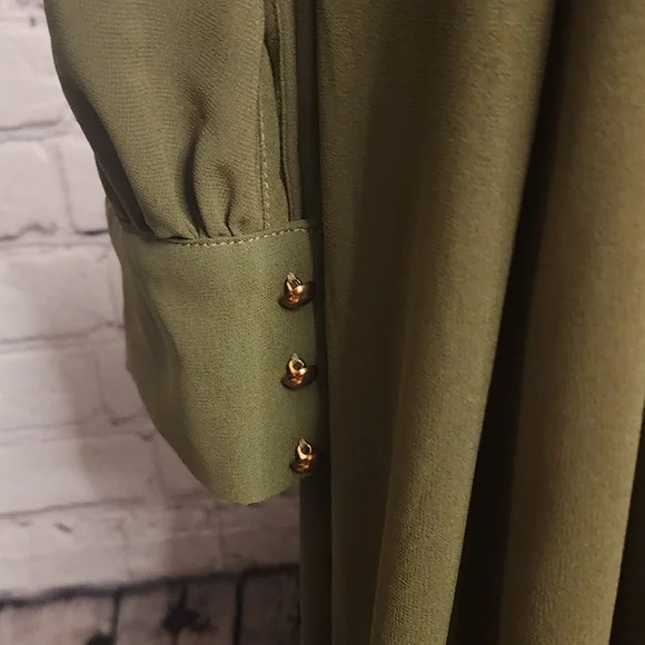 Baltic Born Lydia- Long Sleeve Maxi Dress Olive green - Picture 2 of 11